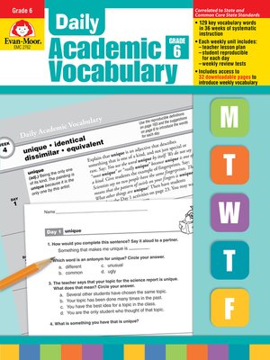 cover image of Daily Academic Vocabulary, Grade 6+